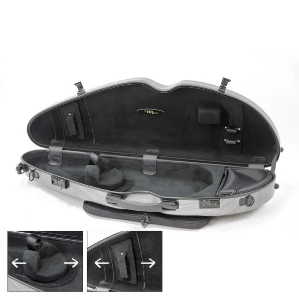 HQ Half Moon Violin Case, Brushed Blue