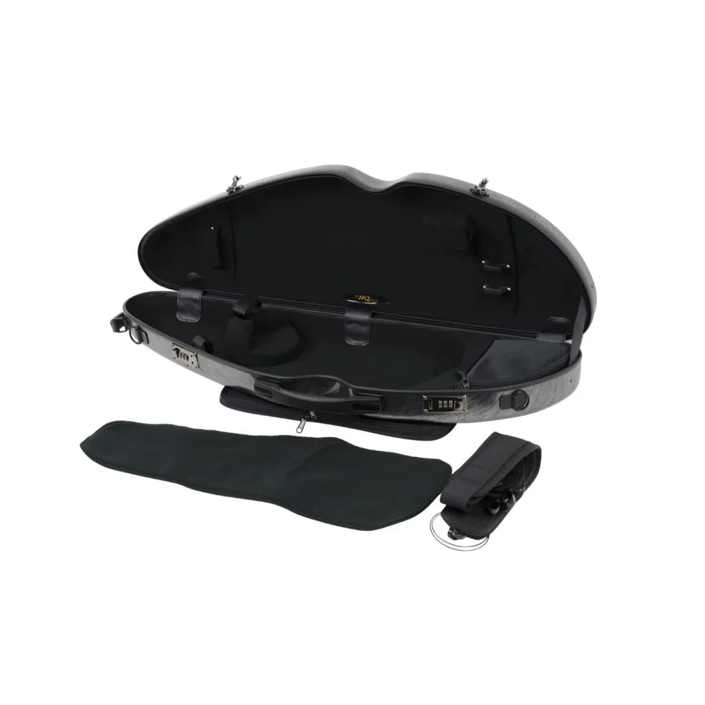 HQ Half Moon Violin Case, Brushed Blue
