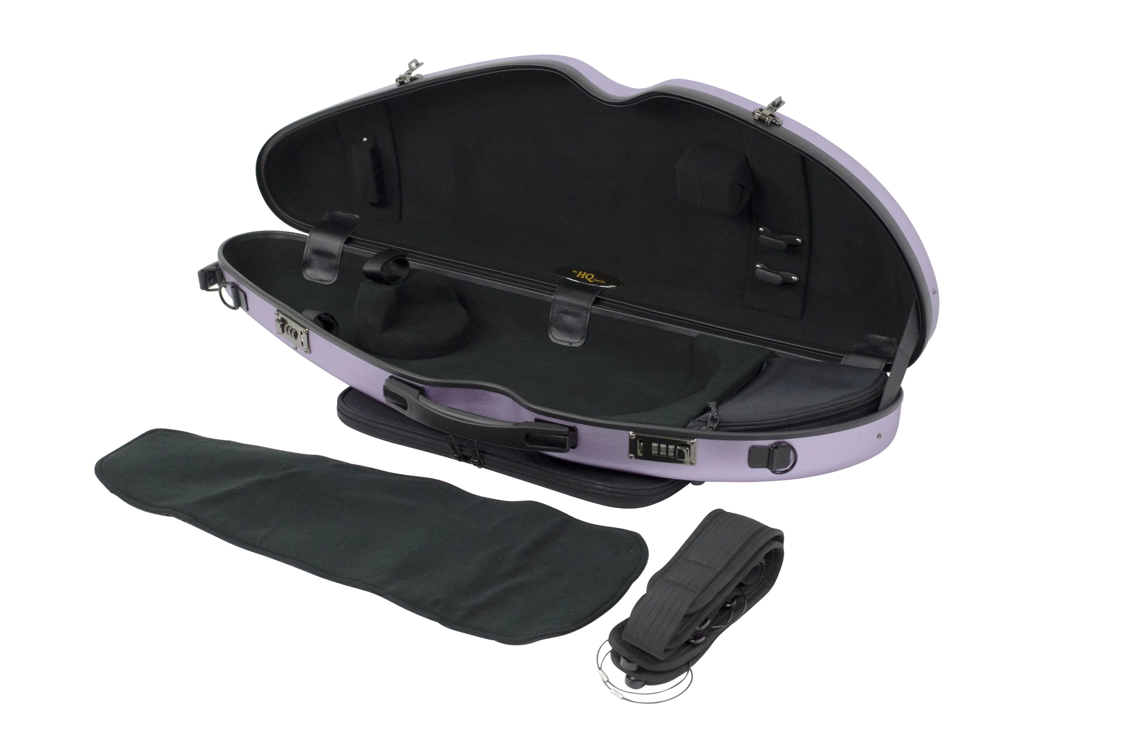 HQ Polycarbon Violin Case HalfMoon 4/4 - Brushed Mauve