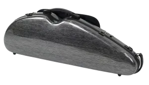 HQ Polycarbon Violin Case HalfMoon 4/4 - Brushed Silver/Black