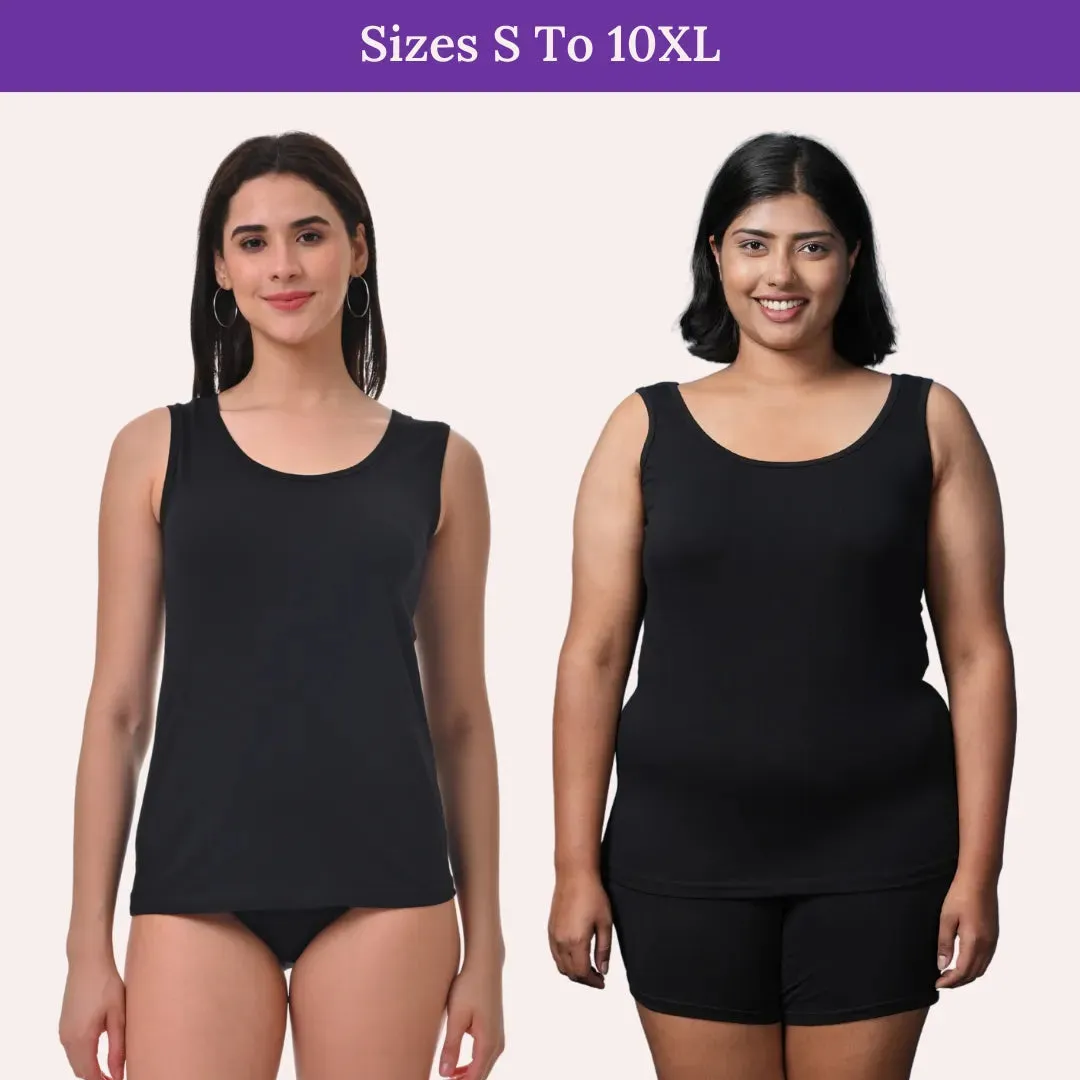 Inner Tank Top | Wide Fabric Shoulder | Round Neckline | Offers Full Coverage | Pack Of 3