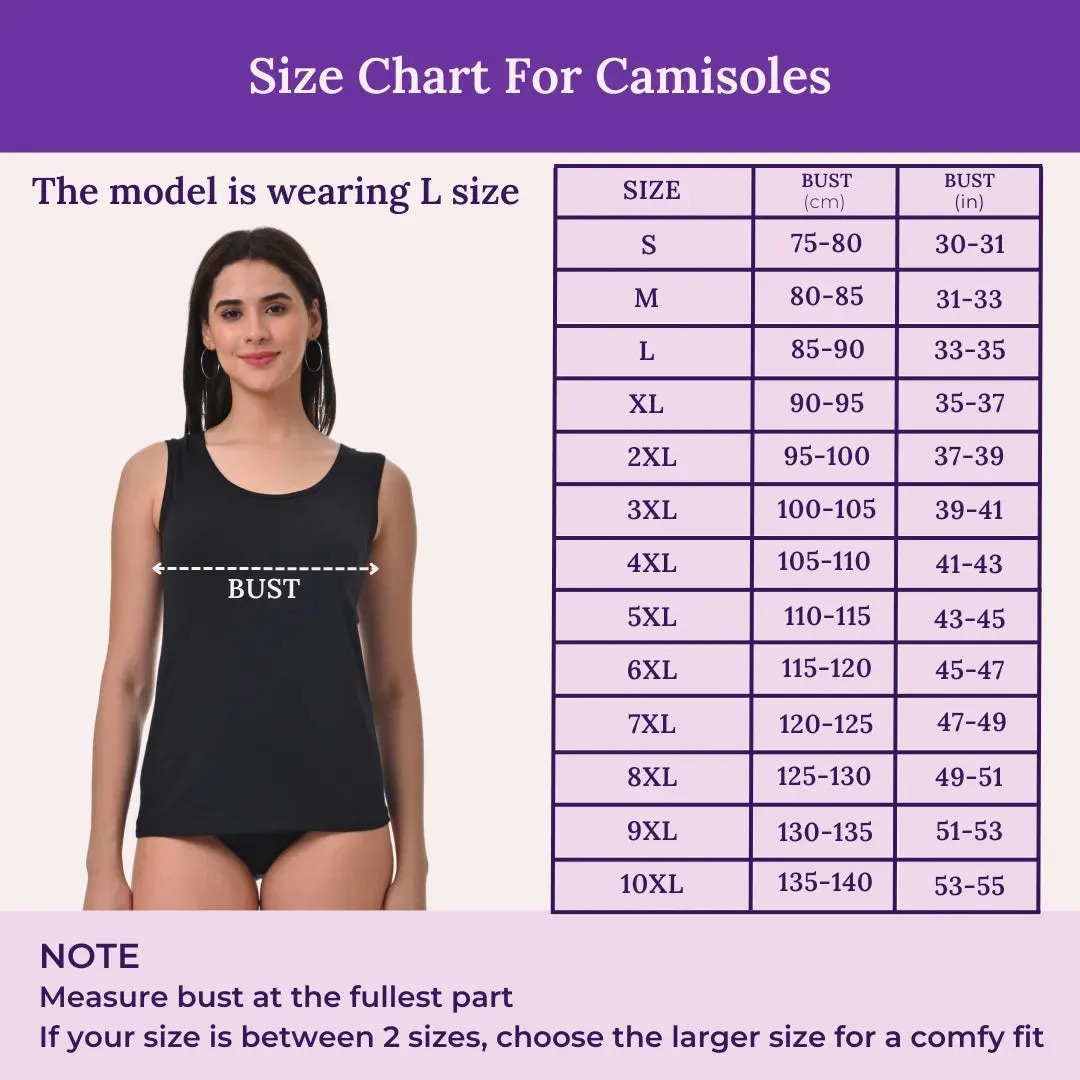 Inner Tank Top | Wide Fabric Shoulder | Round Neckline | Offers Full Coverage | Pack Of 3