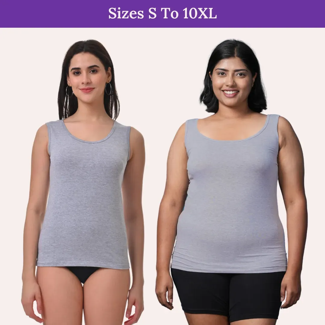 Inner Tank Top | Wide Fabric Shoulder | Round Neckline | Offers Full Coverage