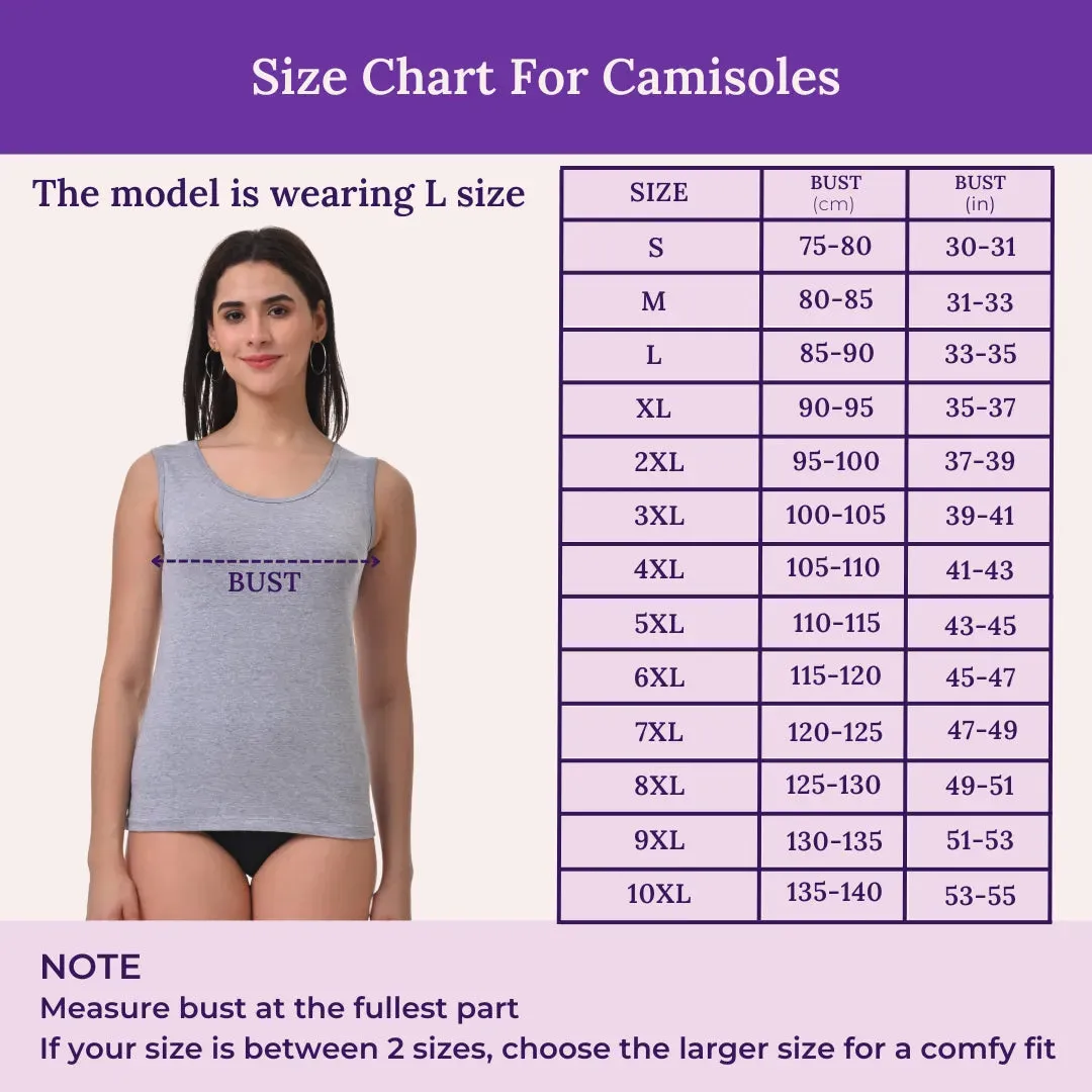 Inner Tank Top | Wide Fabric Shoulder | Round Neckline | Offers Full Coverage
