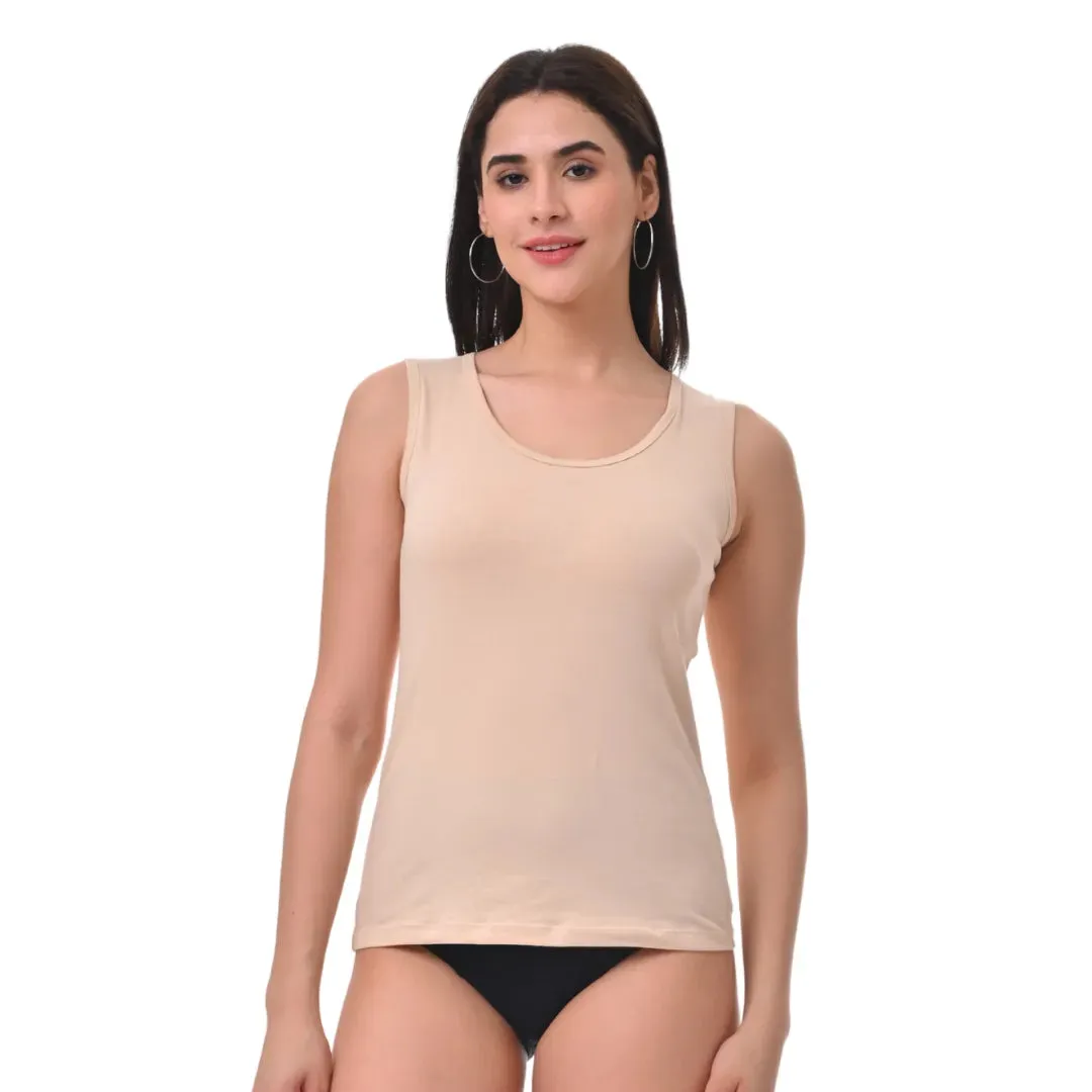 Inner Tank Top | Wide Fabric Shoulder | Round Neckline | Offers Full Coverage
