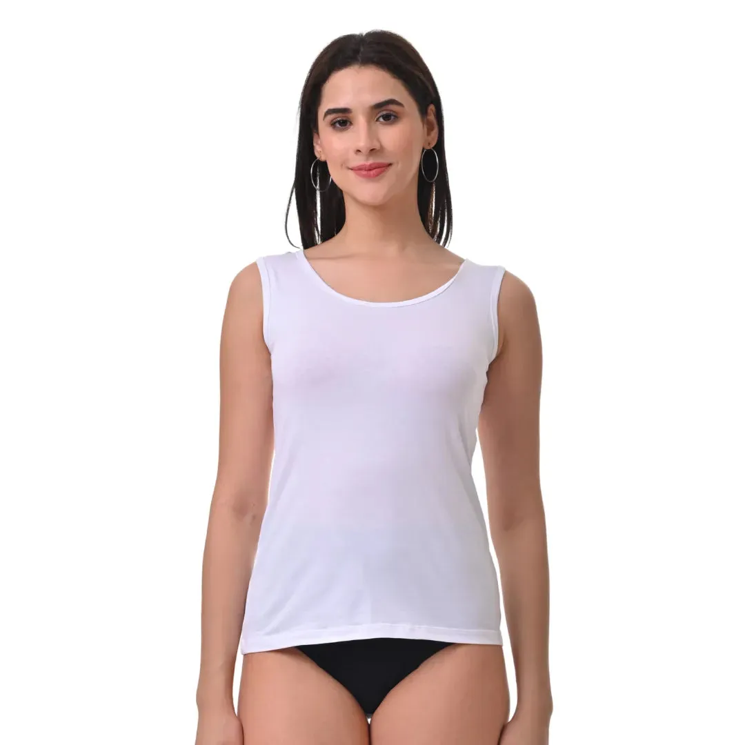 Inner Tank Top | Wide Fabric Shoulder | Round Neckline | Offers Full Coverage