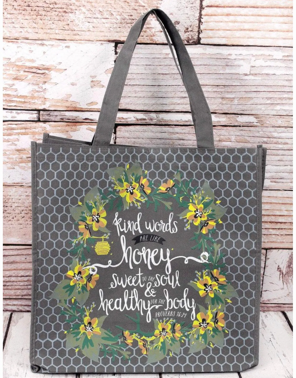 Inspirational Bag ~ Kind Words ~ Gray