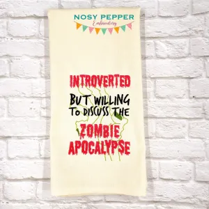 Introverted But Willing To Discuss Zombie machine embroidery design (4 sizes included) DIGITAL DOWNLOAD