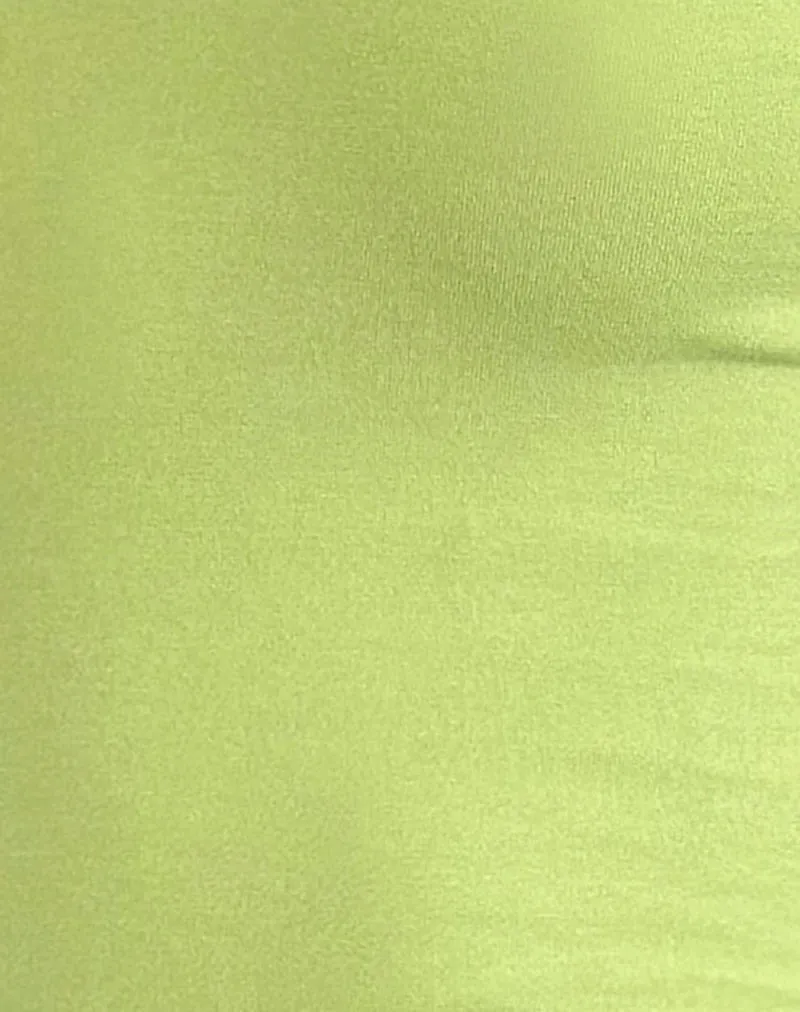 Jastiya Top in Green Banana with Deep Mahogany Binding