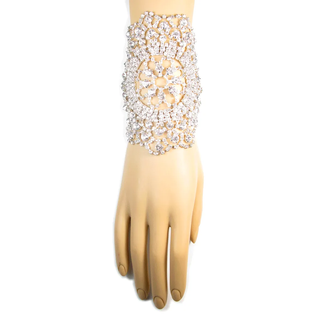 Jeweled Nouveau Bouquet Cuff Bracelet