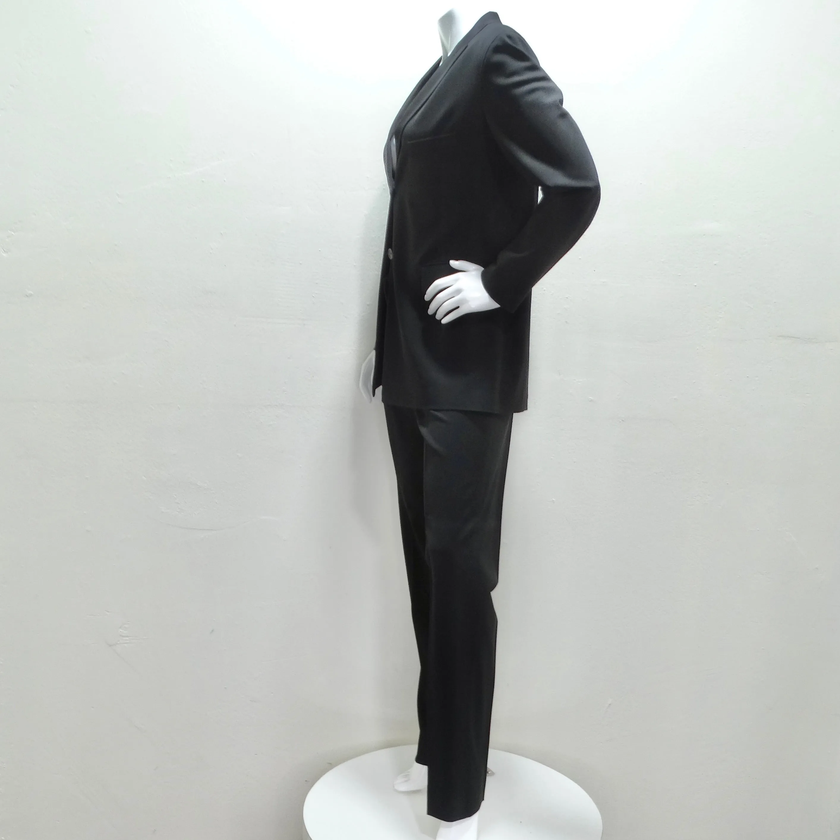 Jill Sander 90s Black Blazer & Trouser Suit Set