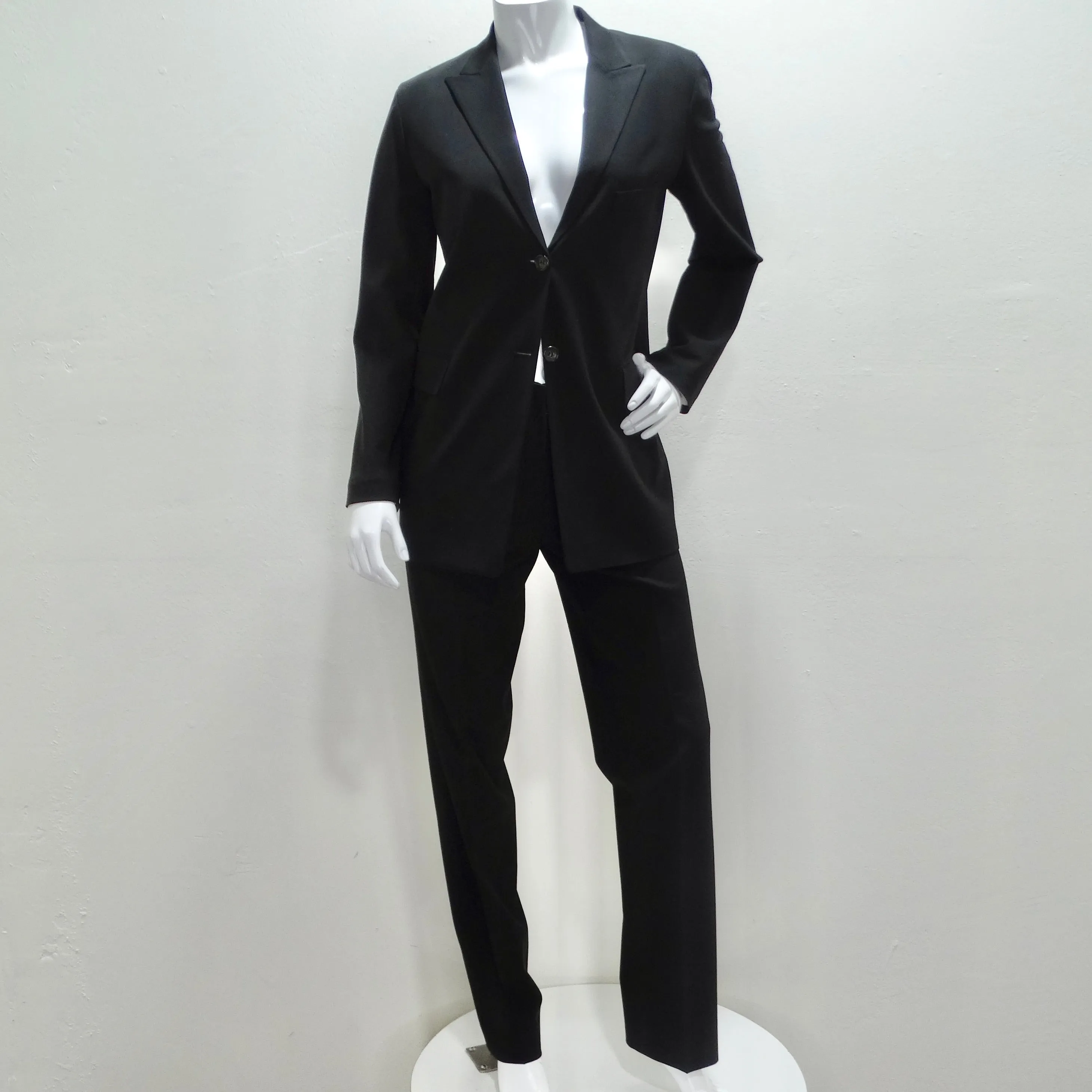 Jill Sander 90s Black Blazer & Trouser Suit Set