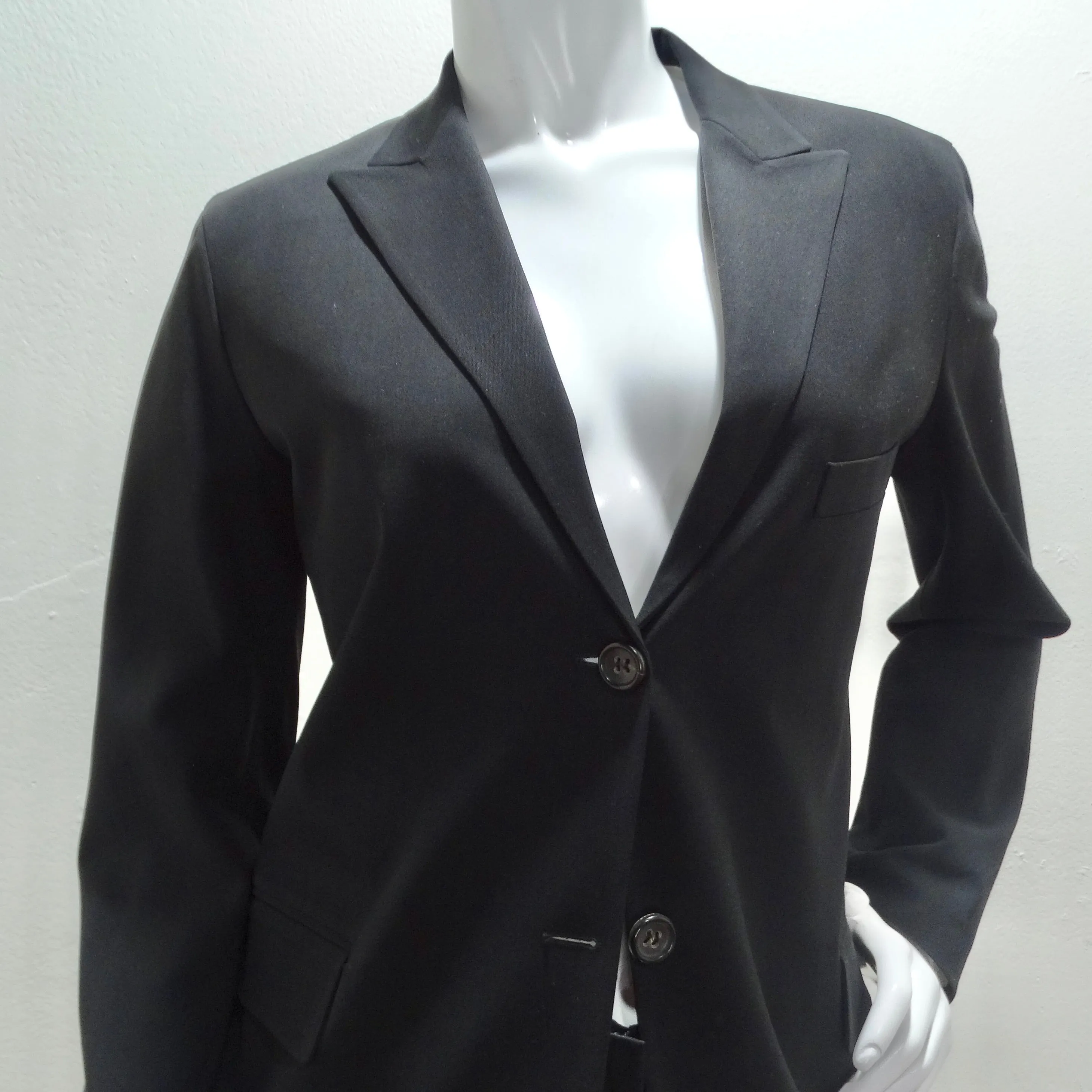 Jill Sander 90s Black Blazer & Trouser Suit Set