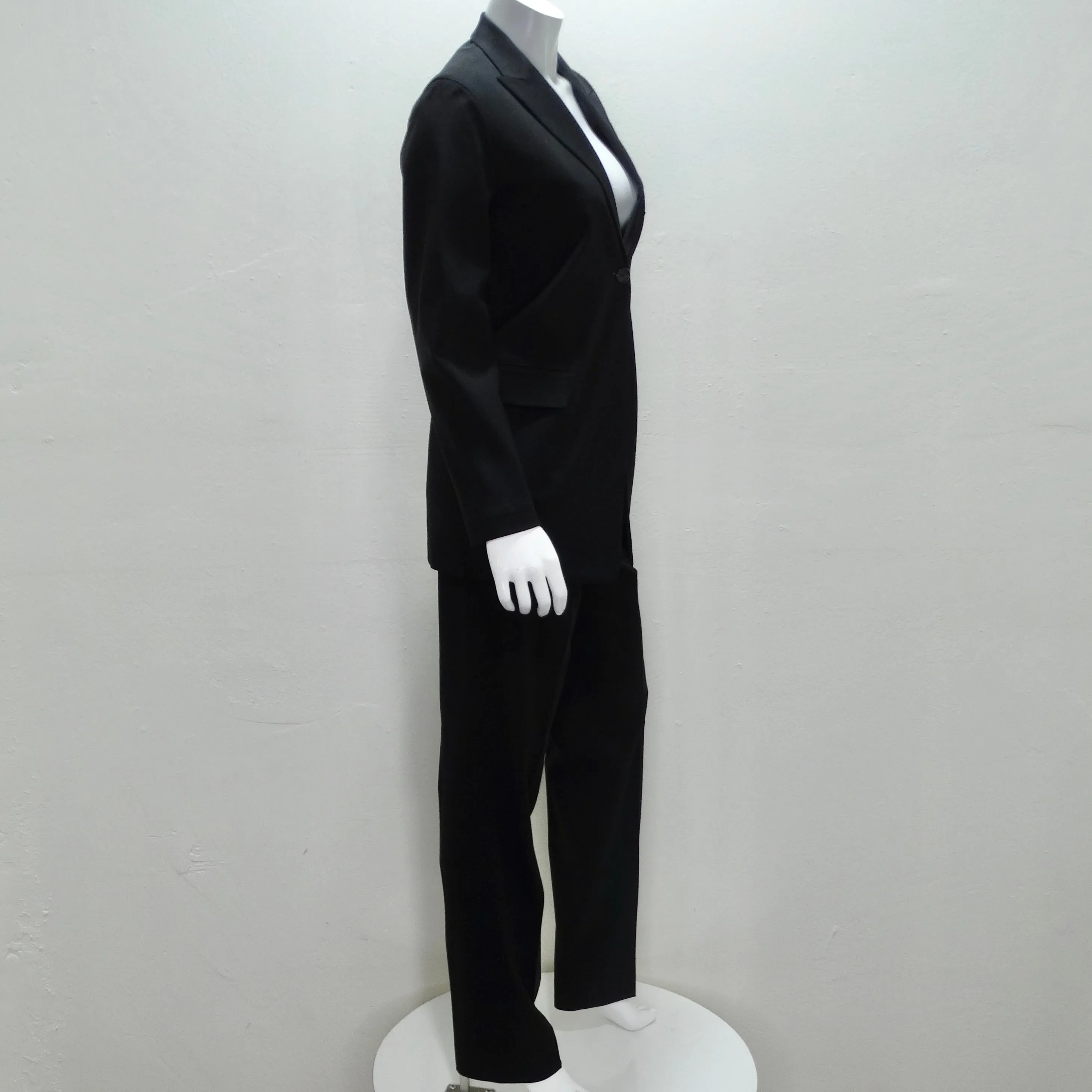 Jill Sander 90s Black Blazer & Trouser Suit Set