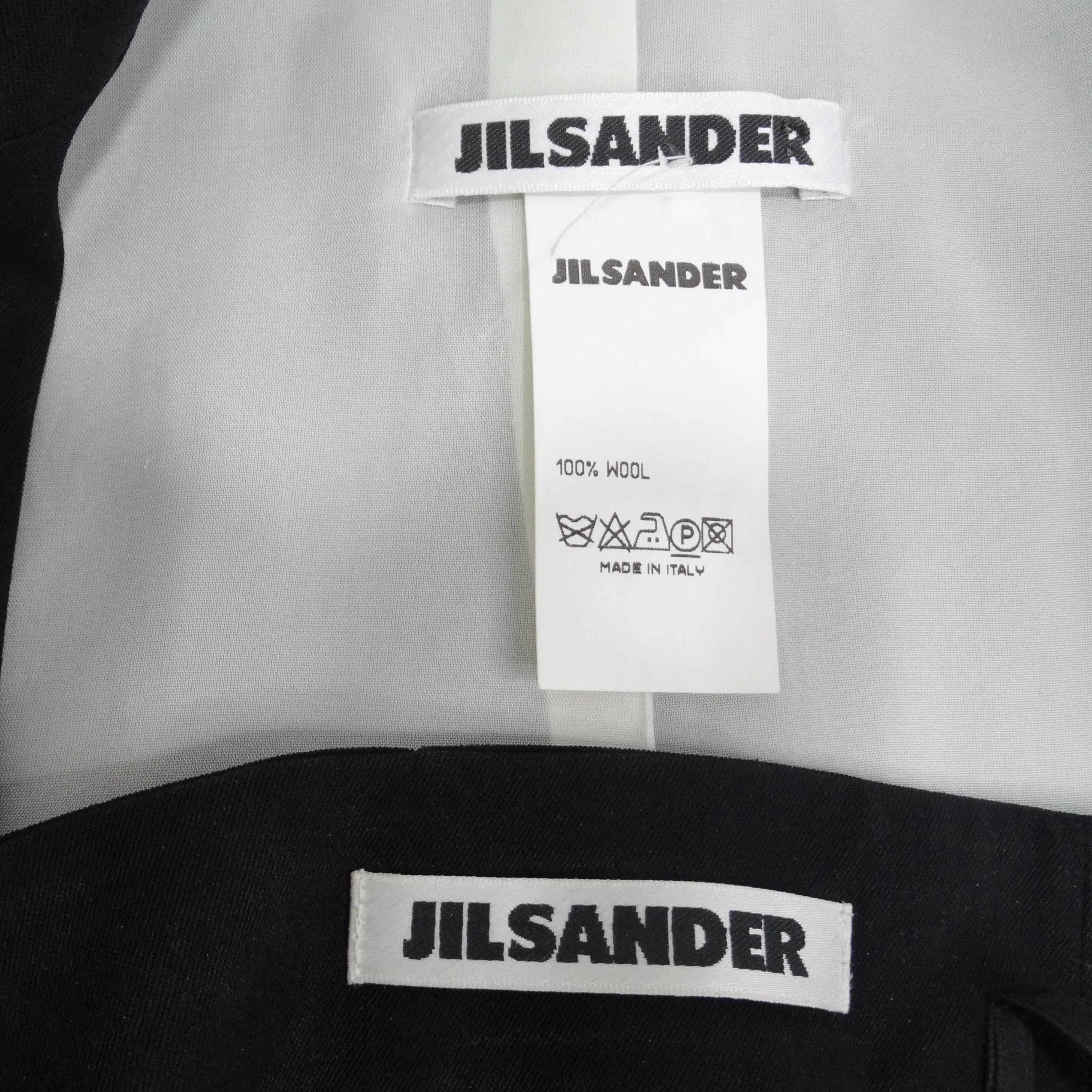 Jill Sander 90s Black Blazer & Trouser Suit Set