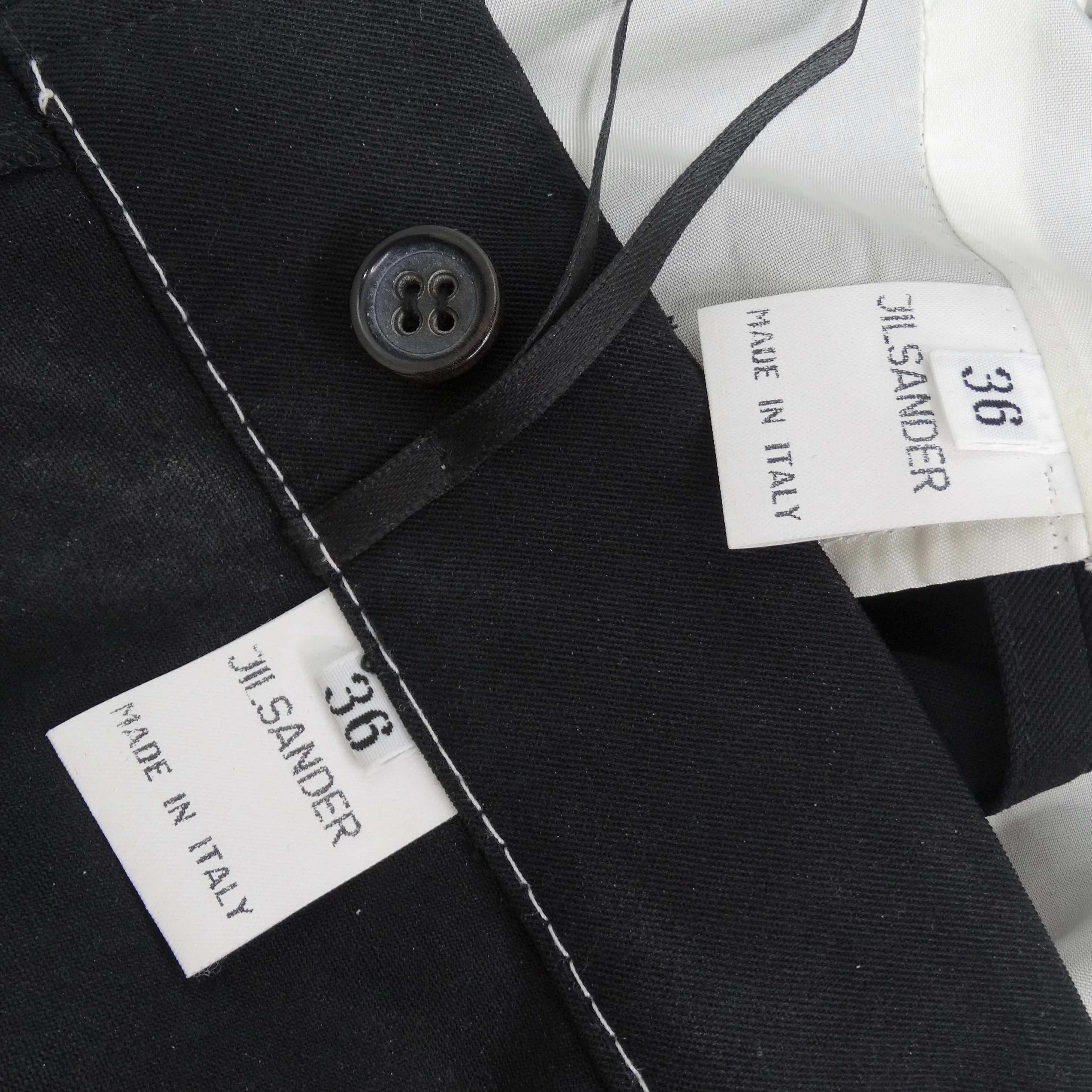 Jill Sander 90s Black Blazer & Trouser Suit Set