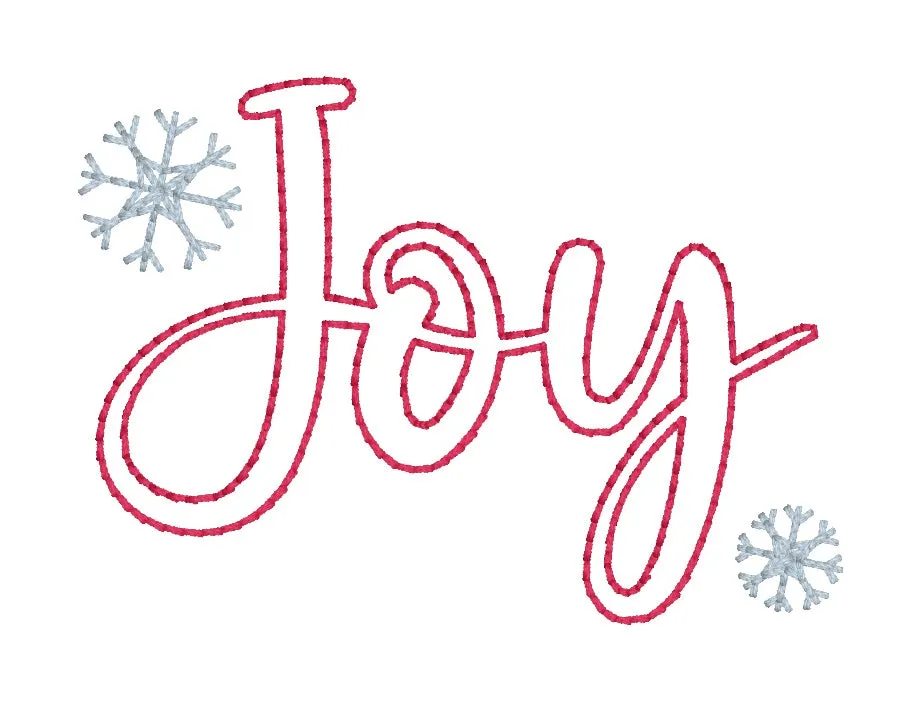 Joy raw edge applique machine embroidery design (6 sizes included) DIGITAL DOWNLOAD