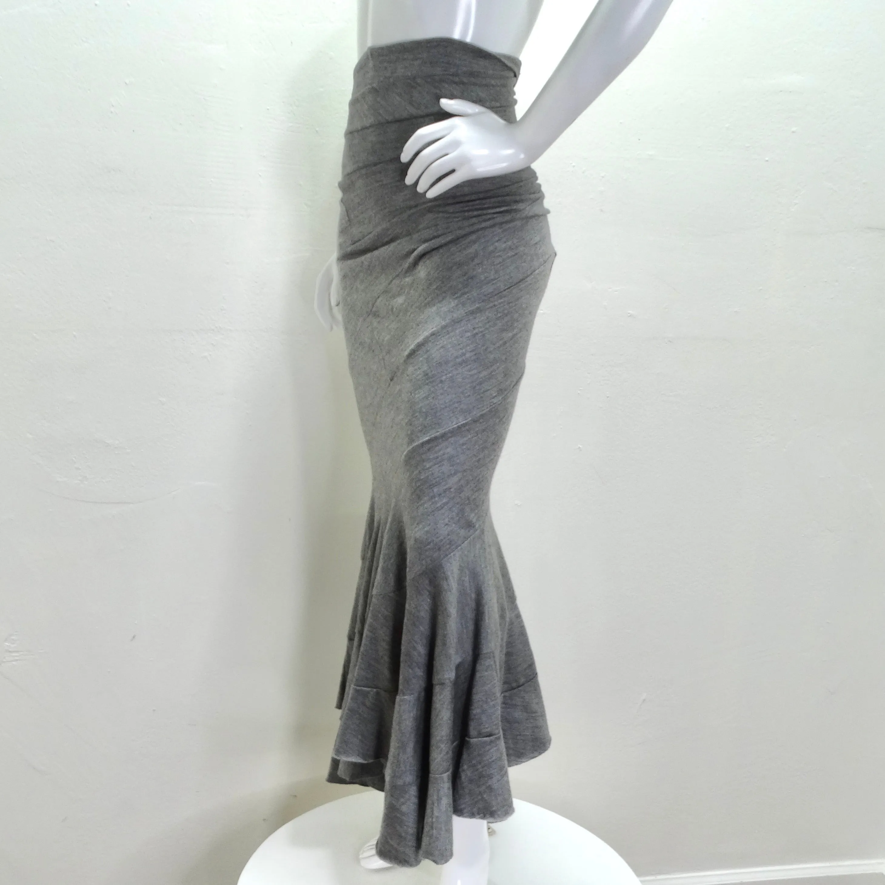 Junya Watanabe Comme Des Garcons Grey Wool Tube Skirt/Dress