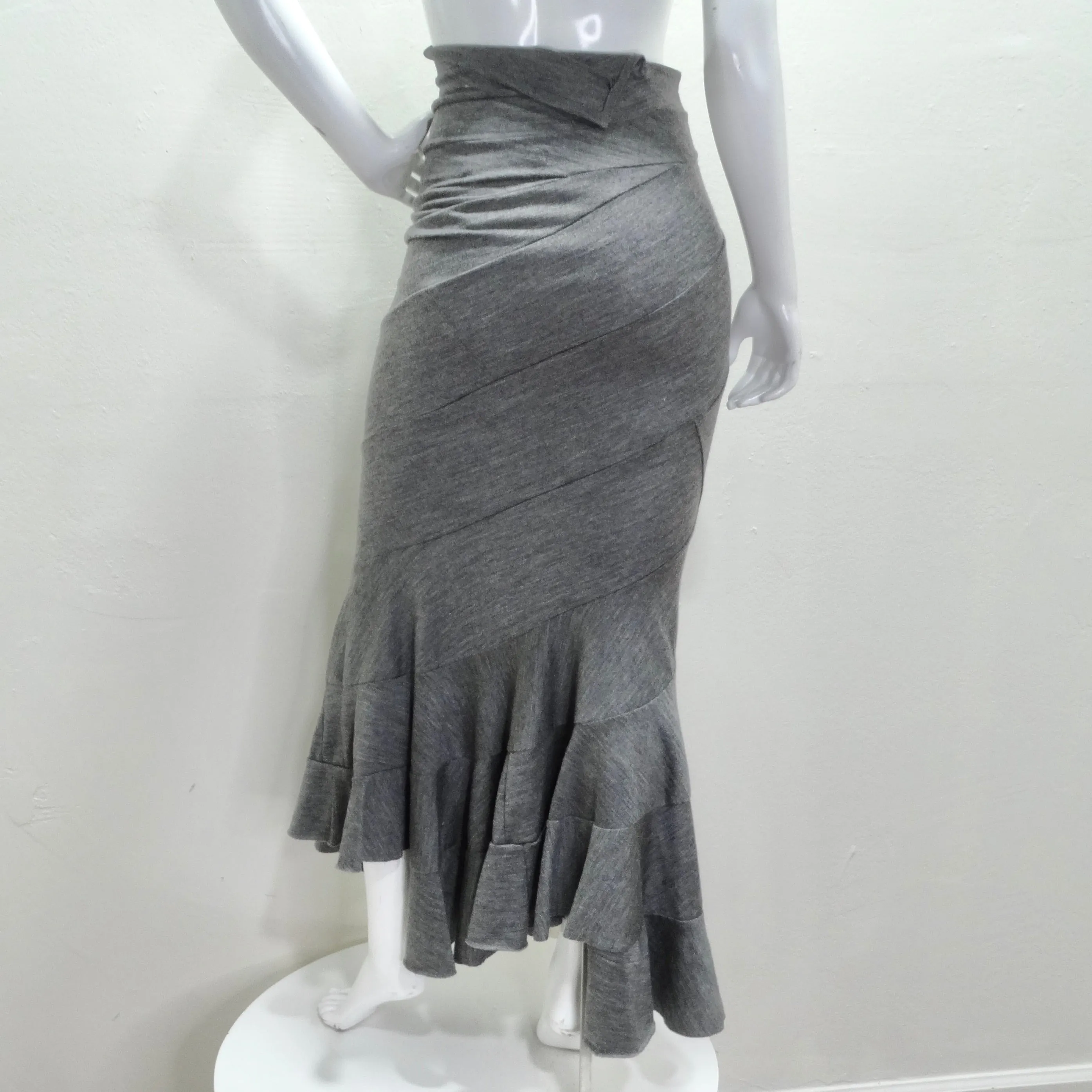 Junya Watanabe Comme Des Garcons Grey Wool Tube Skirt/Dress
