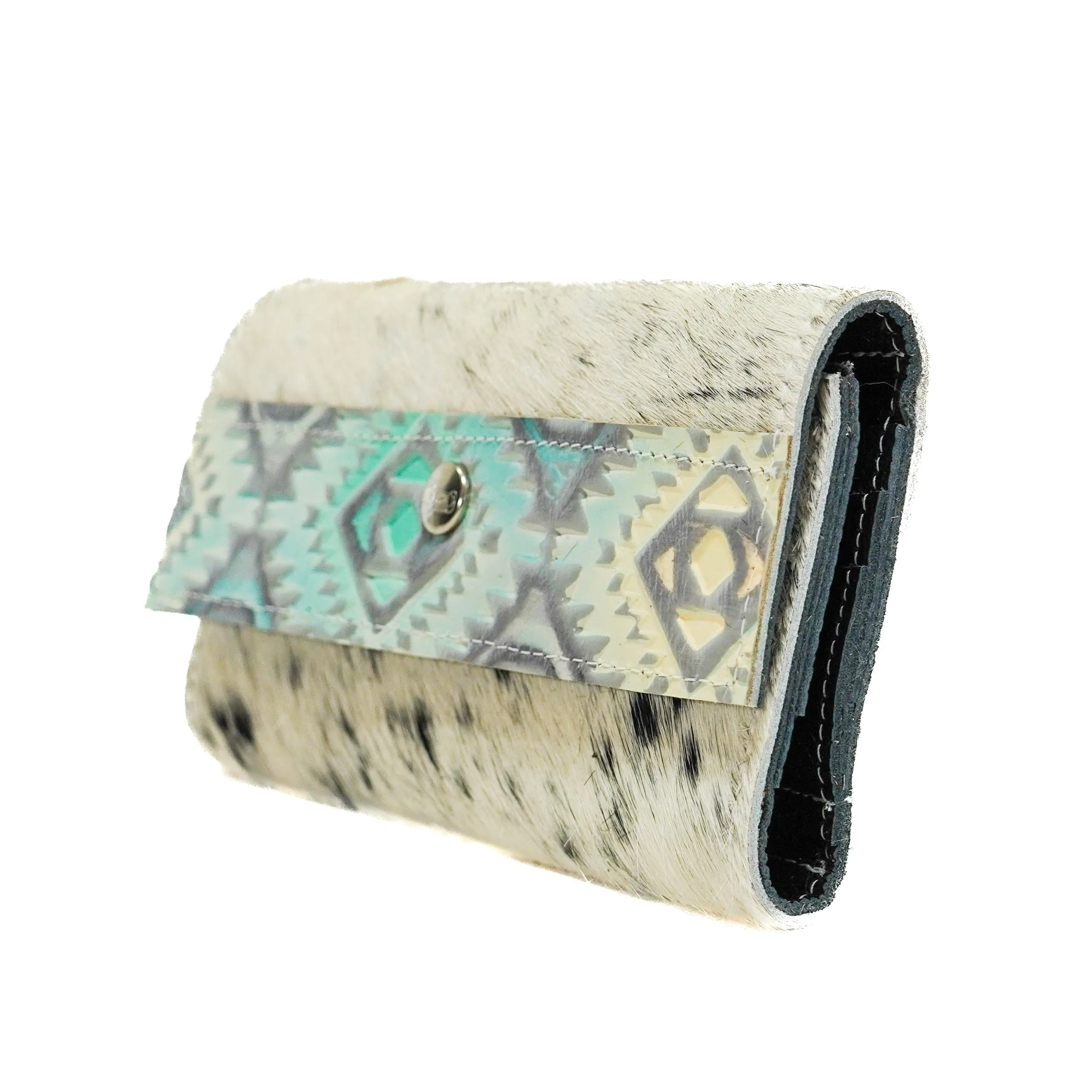 Kacey Wallet - Black & White w/ Royston Aztec