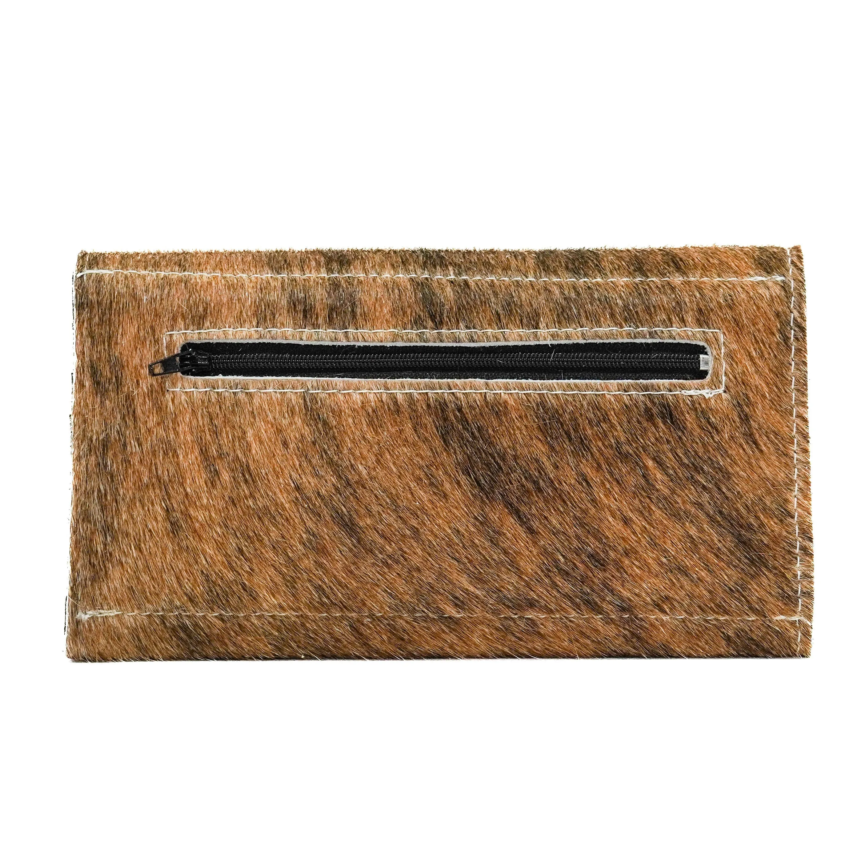 Kacey Wallet - Brindle w/ Turquoise Wildflower Tool