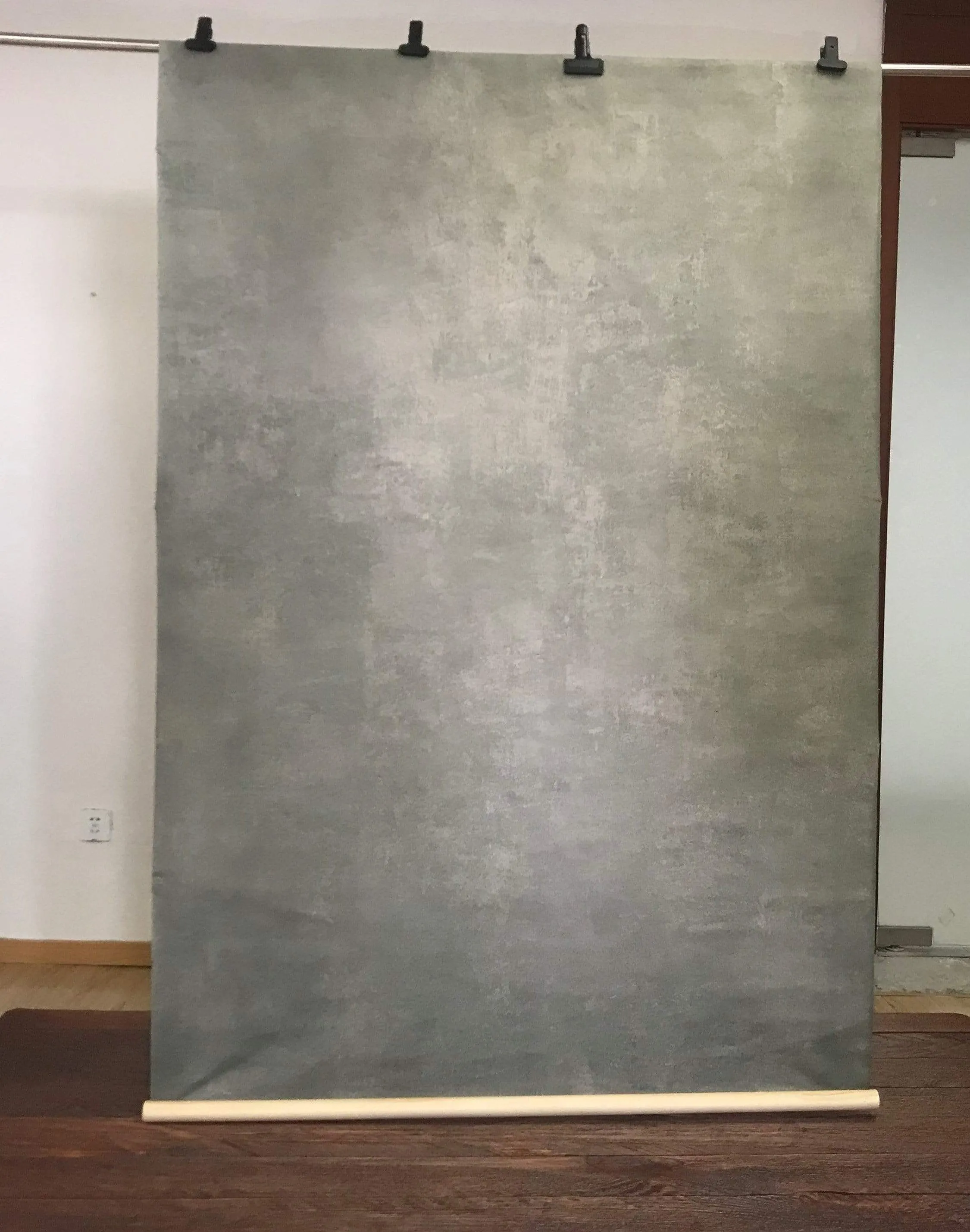 Kate Abstract Texture Cold Green and Light Grey Hand Painted Backdrops