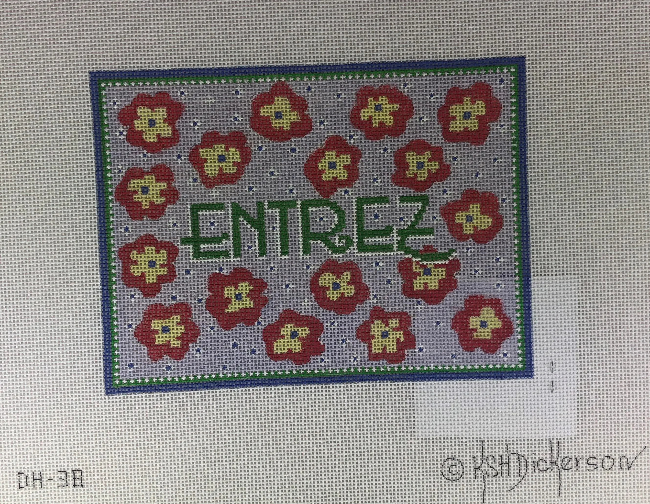 Kate Dickerson Needlepoint DH-38 Floral - Periwinkle