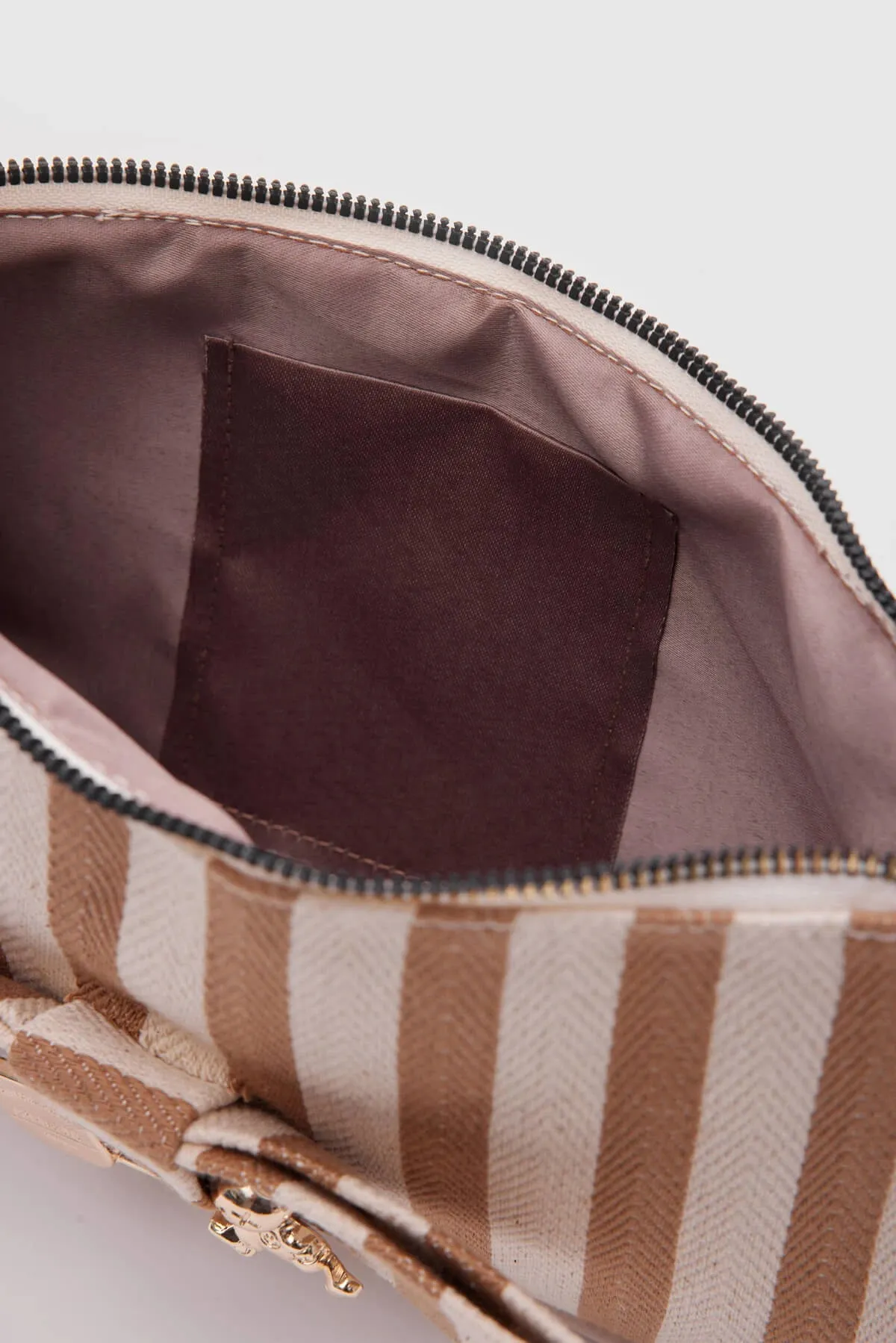 Kate Orange Buckled Denim Baguette Bag