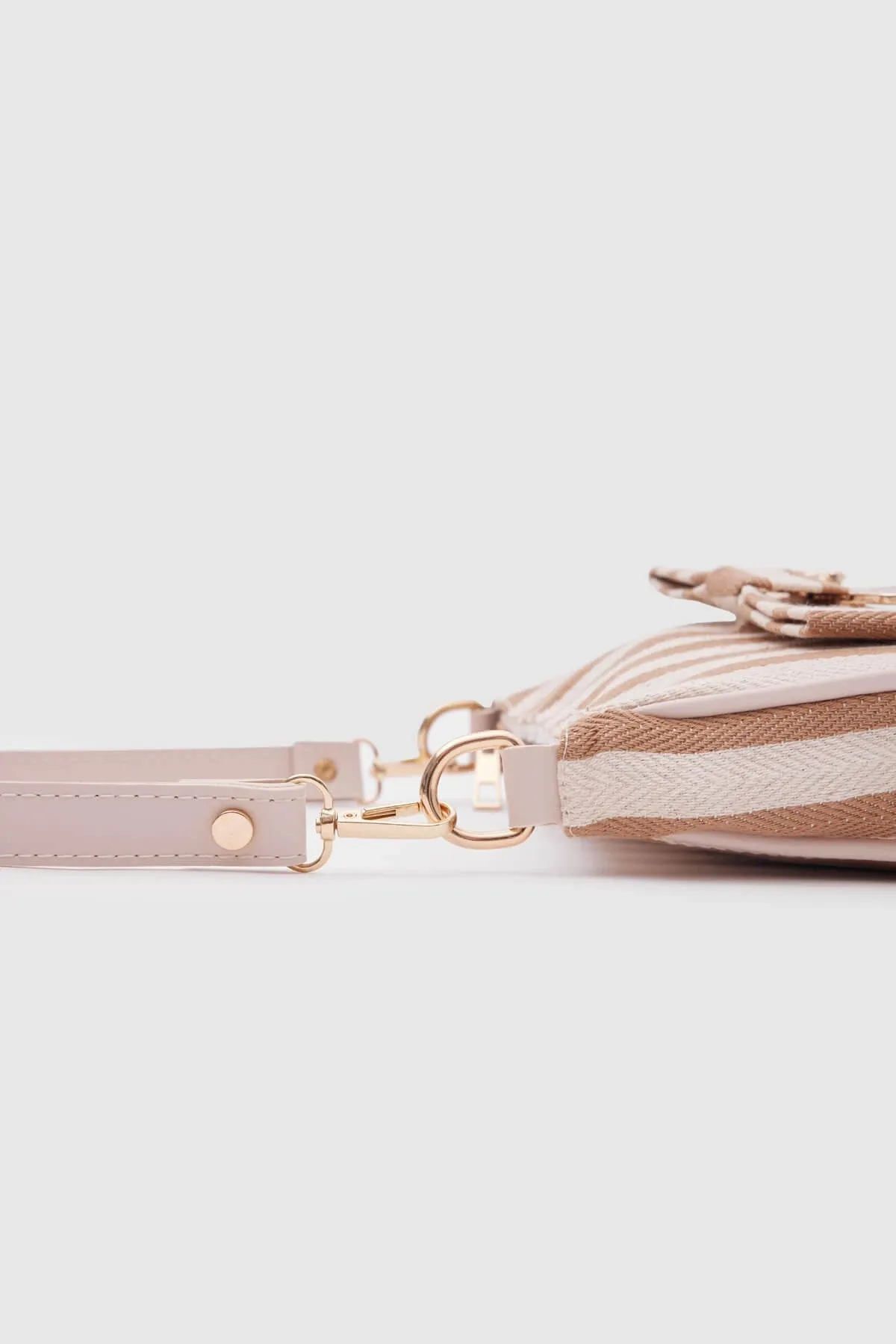 Kate Orange Buckled Denim Baguette Bag