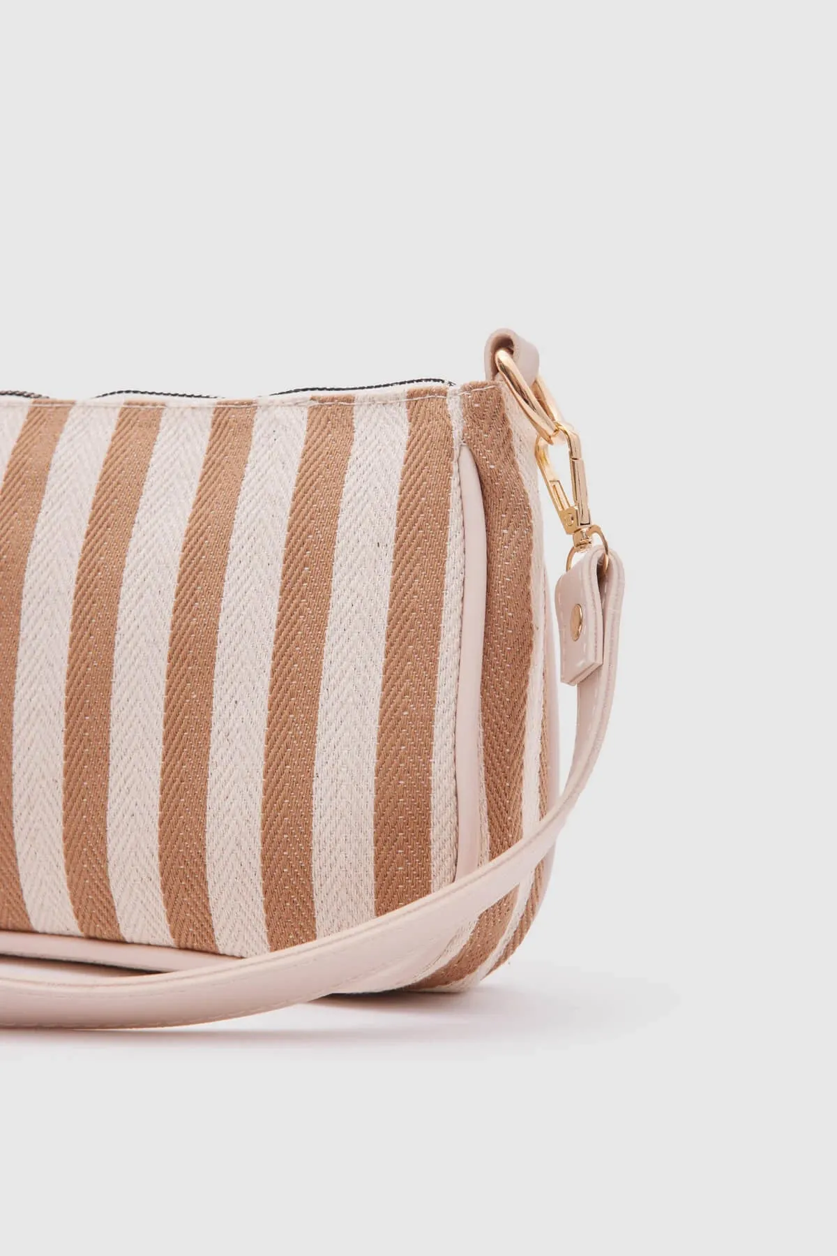 Kate Orange Buckled Denim Baguette Bag