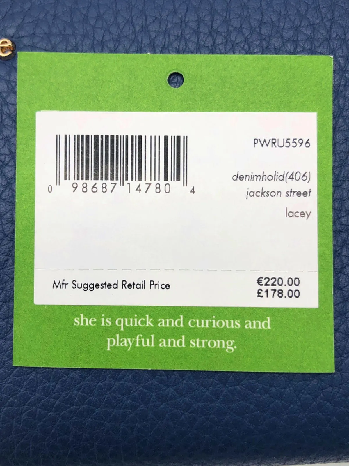 Kate Spade Denim Blue Leather large zip round Wallet