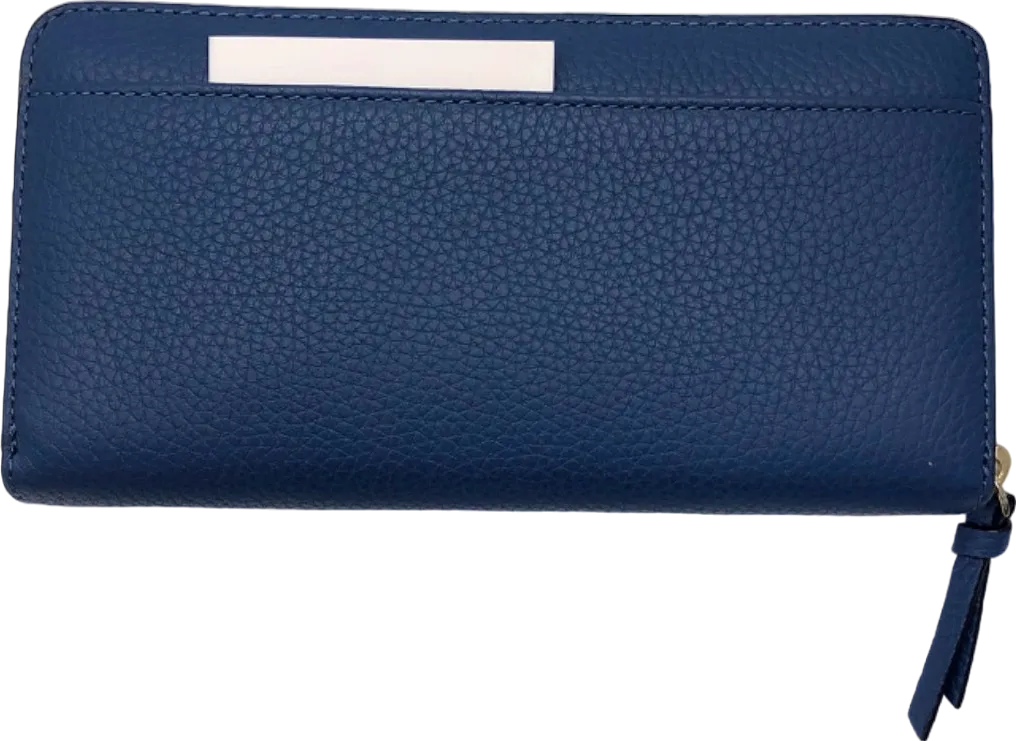 Kate Spade Denim Blue Leather large zip round Wallet