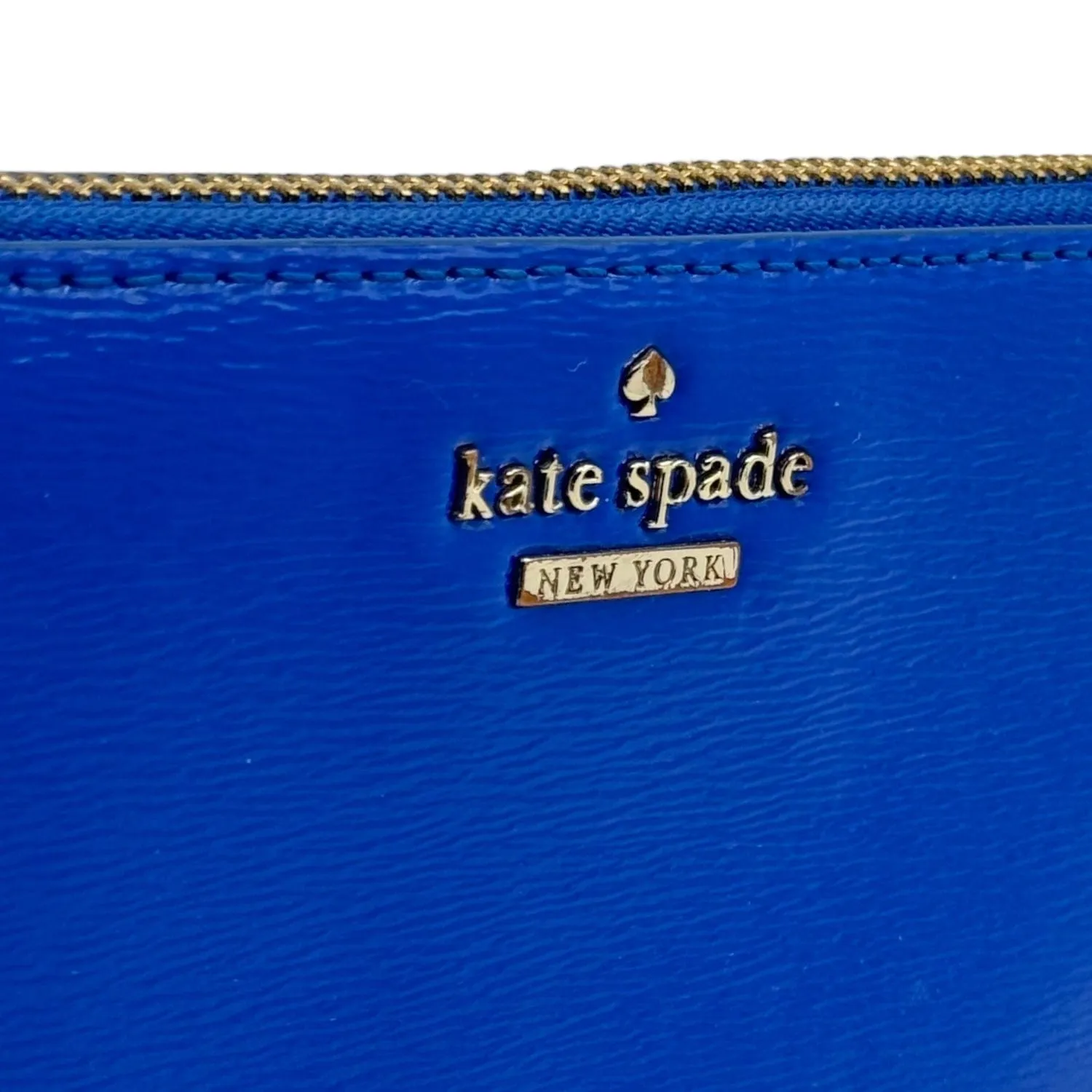 KATE SPADE Leather Zip Around Wallet - Cobalt Blue
