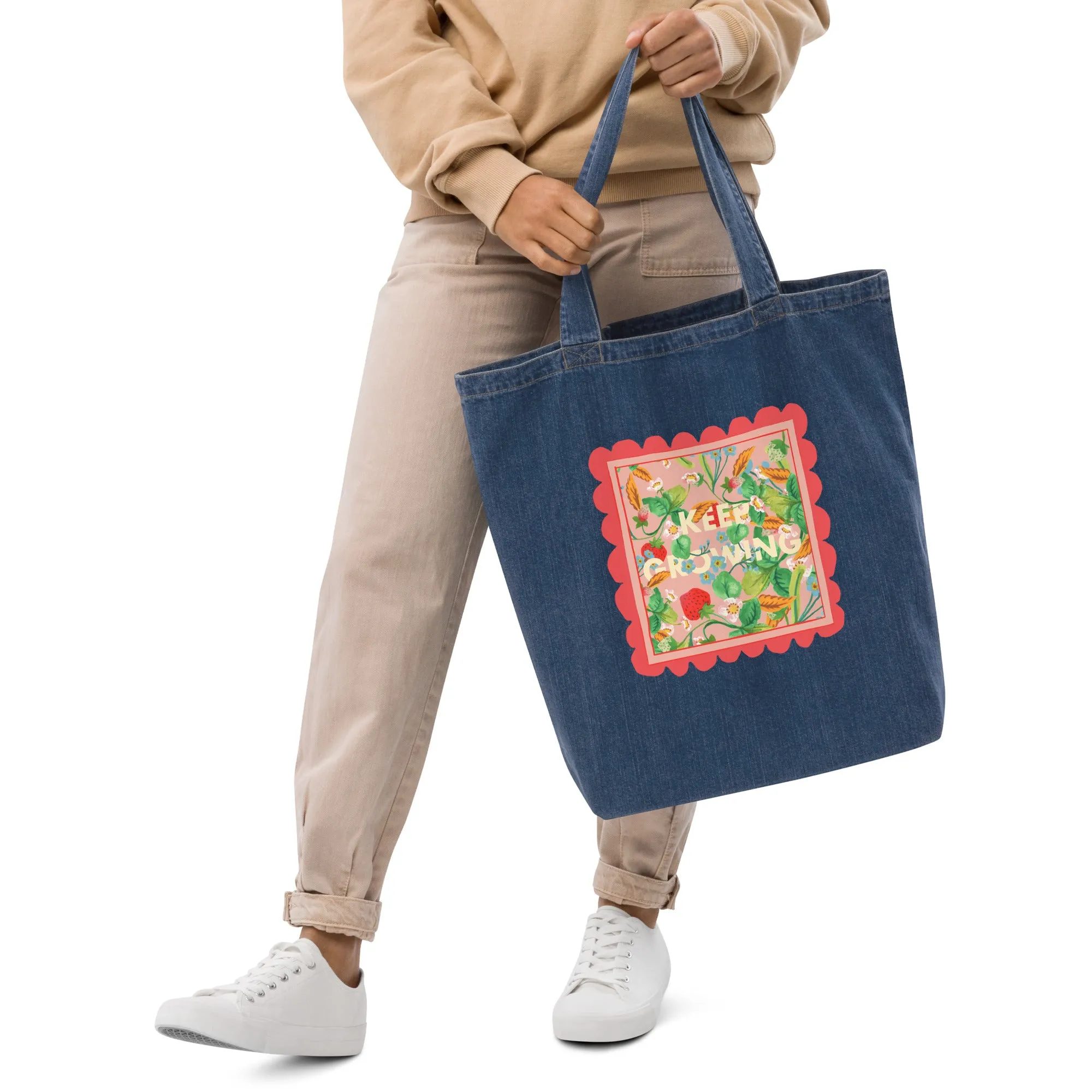 Keep Growing Tote ~ Organic Blue Denim