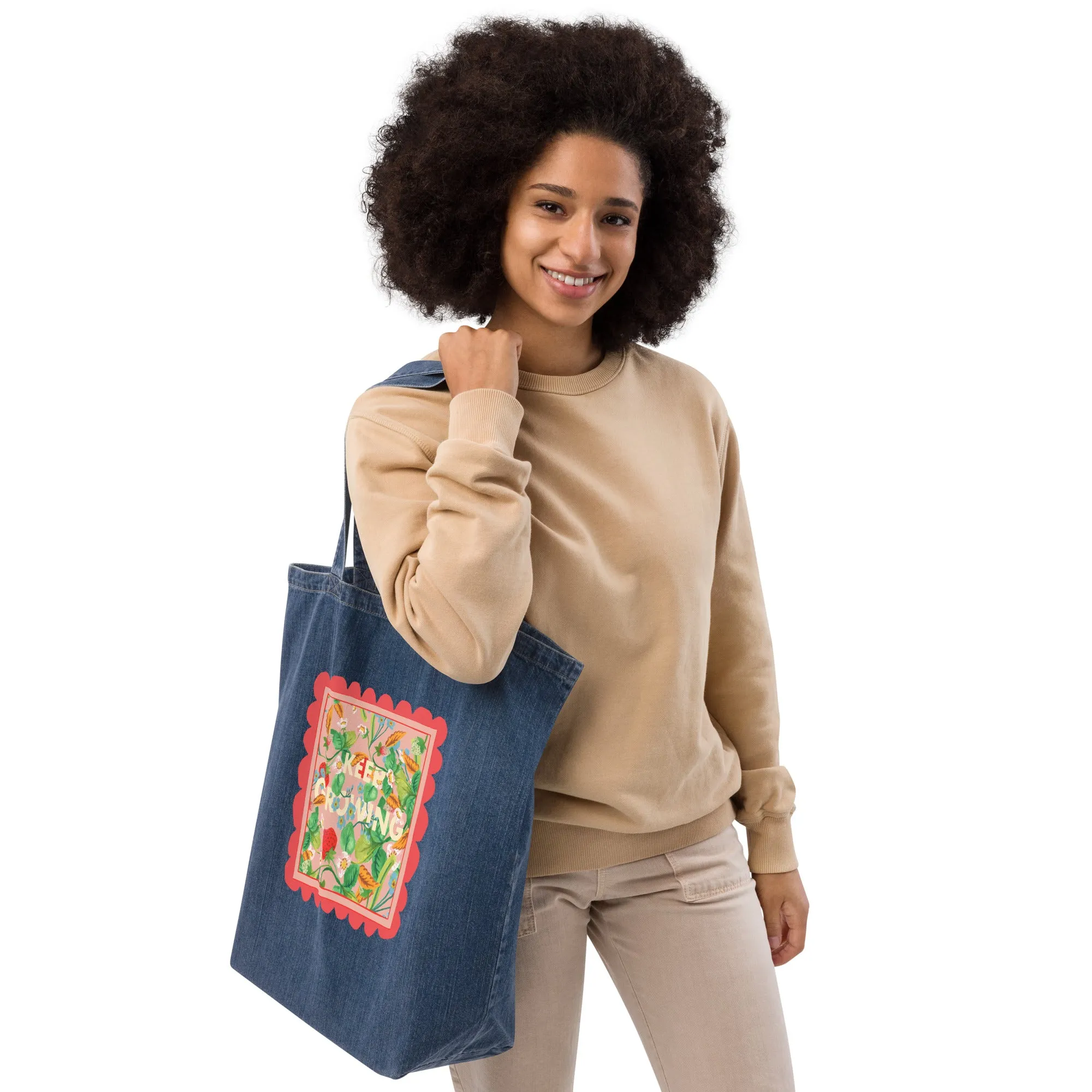 Keep Growing Tote ~ Organic Blue Denim