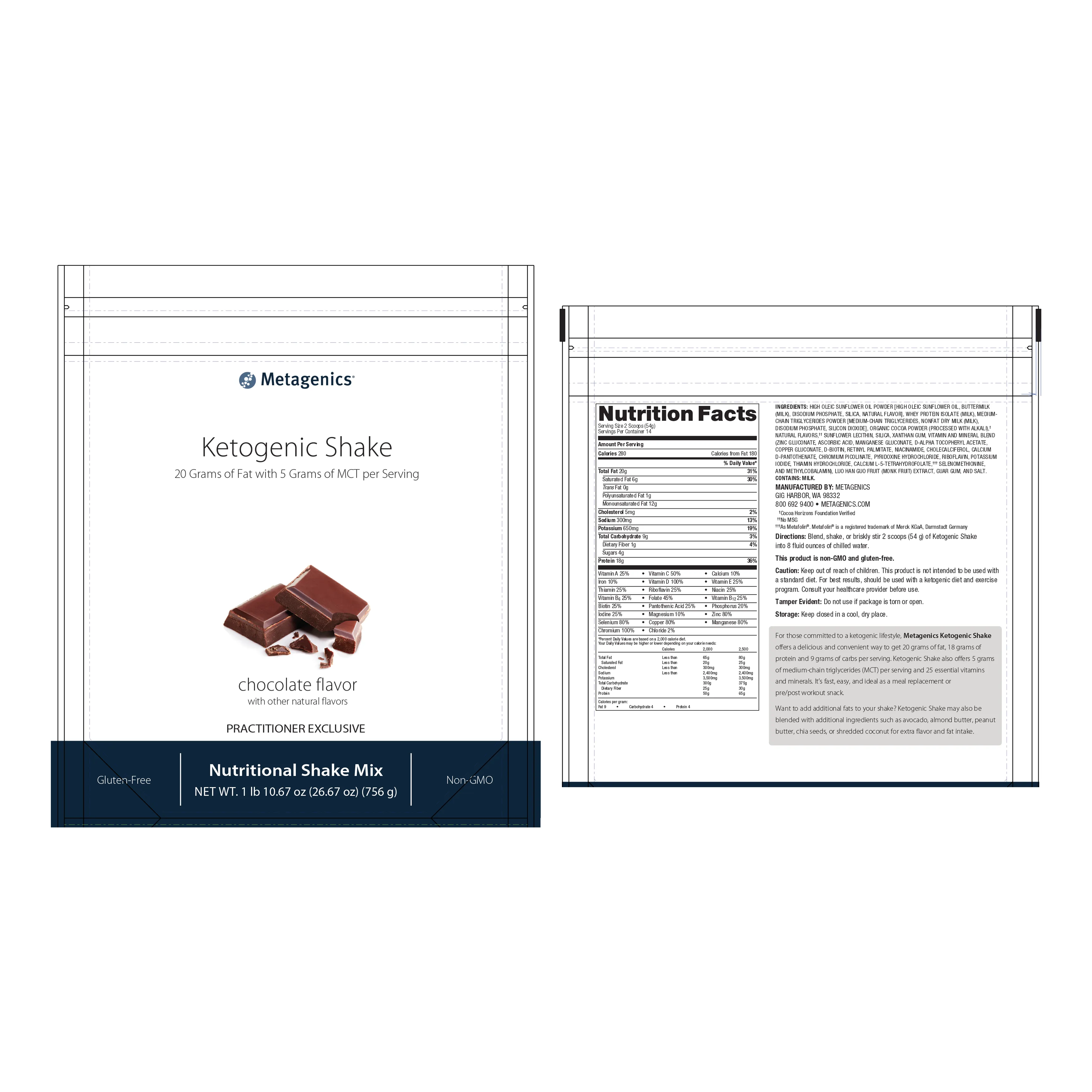 Ketogenic Shake <br>20 Grams of Fat with 5 Grams of MCT per Serving