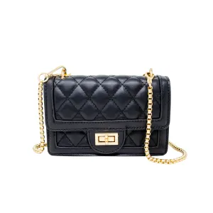 Kids Classic Quilted Large Flap Handbag - Black