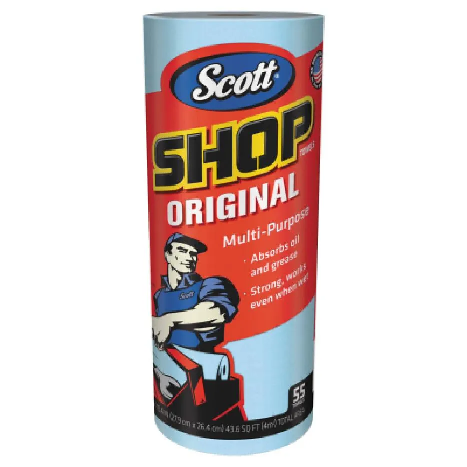Kimberly-Clark Professional Scott® Shop Towel, Blue, 55 per roll, 75130
