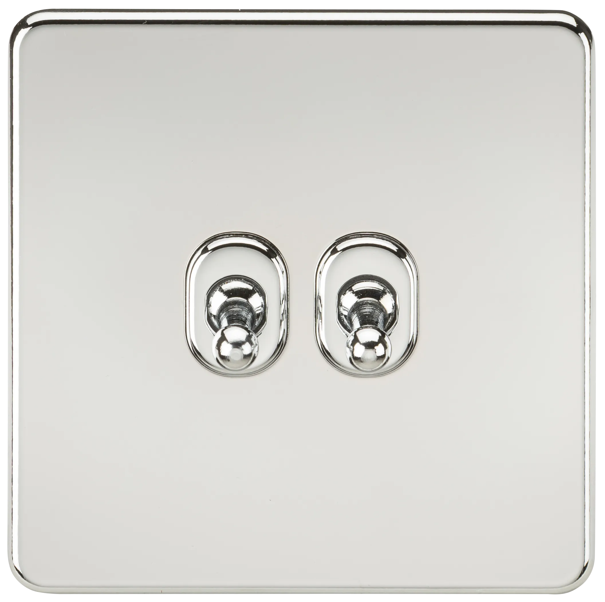 Knightsbridge SF2TOGPC Screwless 10AX 2G 2-Way Toggle Switch - Polished Chrome