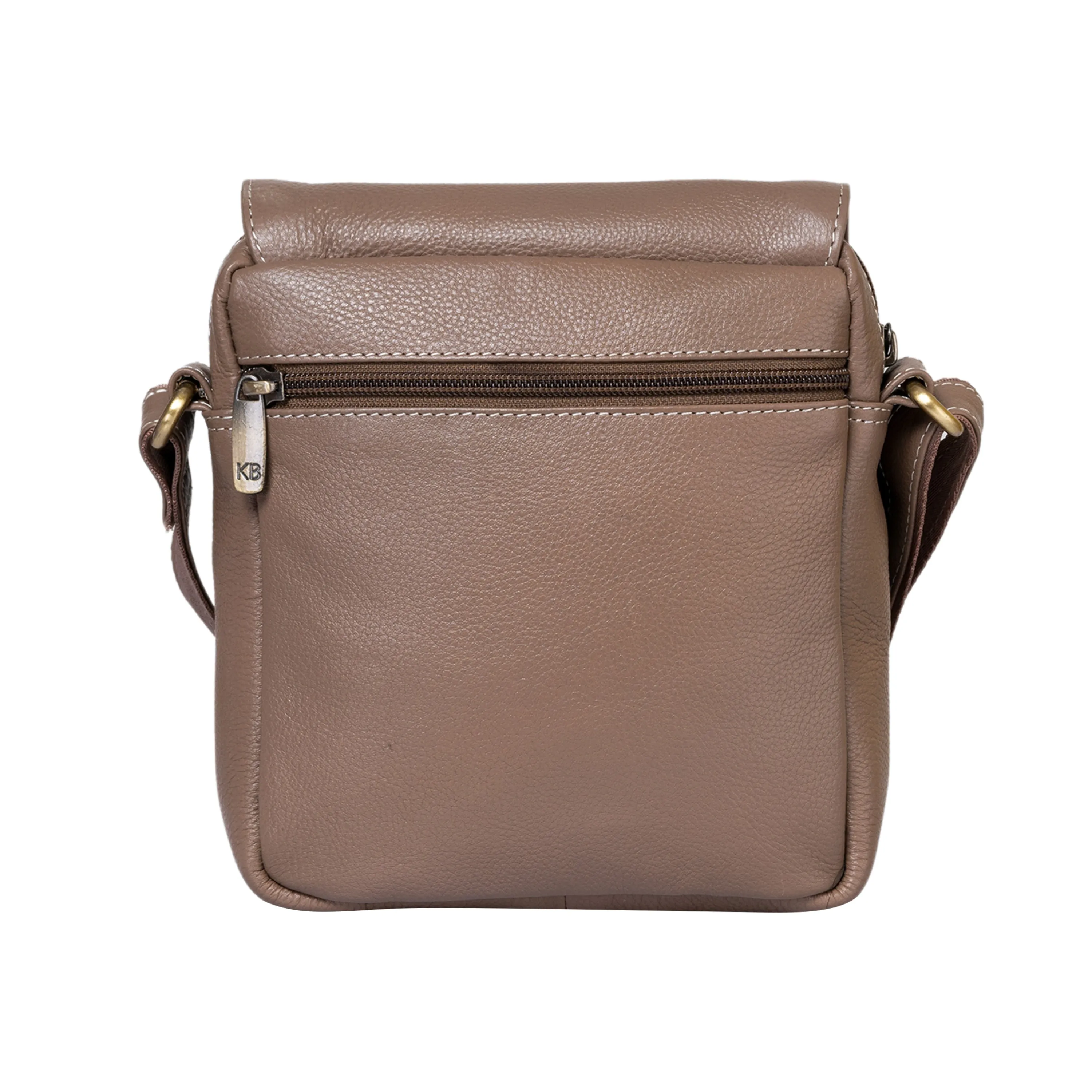 Kuger-Brent Aspen Taupe Genuine Leather Unisex Sling Bag