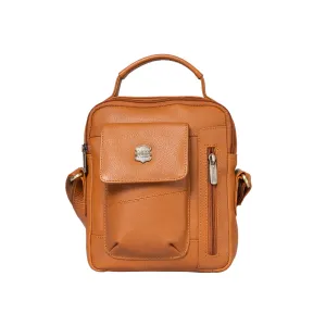 Kuger-Brent Vance Cognac Genuine Leather Unisex Sling Bag