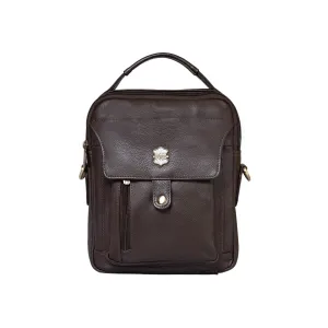 Kuger-Brent Zephyr Brown Genuine Leather Unisex Sling Bag