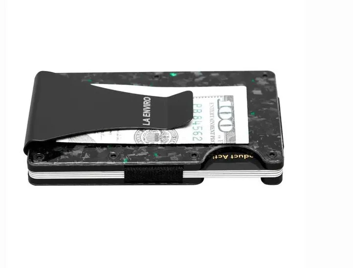 La Enviro forged Carbon Fiber Minamalist Carbon Wallet Gloss Green