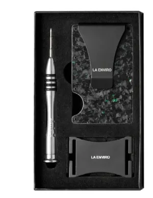 La Enviro forged Carbon Fiber Minamalist Carbon Wallet Gloss Green