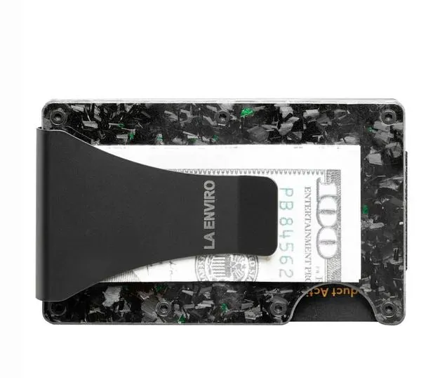 La Enviro forged Carbon Fiber Minamalist Carbon Wallet Gloss Green