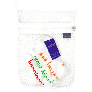 laundry bag 3-pair sock gift set: cat lover, happiness, great friend