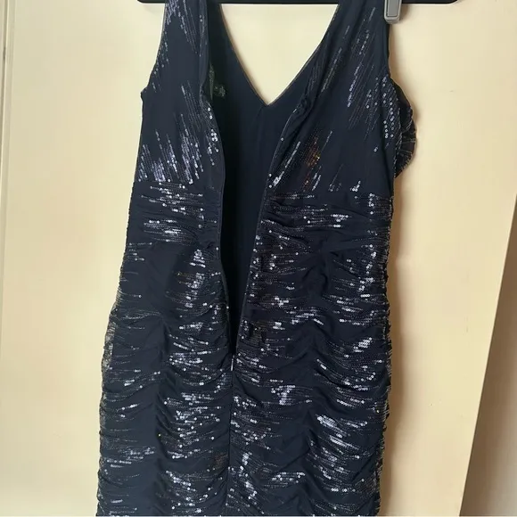 Lauren Ralph Lauren Evenings Blue Sparkle Sequins Tulle Detail Cocktail Dress 10