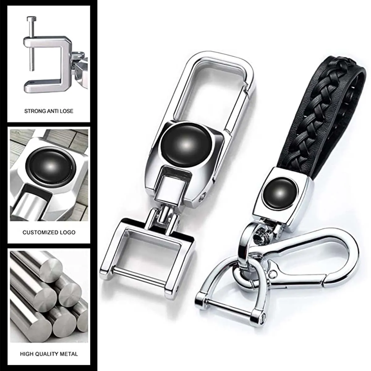 Leather Car Keychains Replacement, Custom fit for car, Car Key Chain, Metal Keychain Accessories
