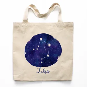 Libra Zodiac Constellation Canvas Tote Bag