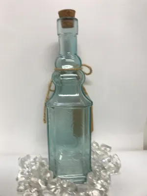 Light Blue Glass bottle w/cork